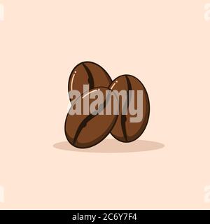 coffee beans flat vector for adding your template Stock Vector