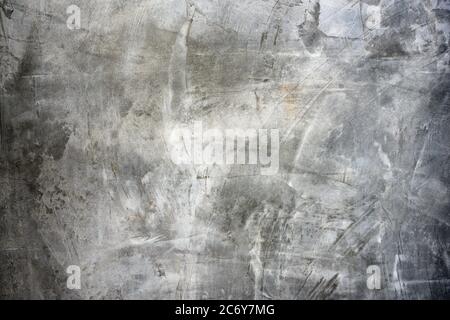Concrete wall plastered and polished style Loft Dark gray and with cracks. Stock Photo