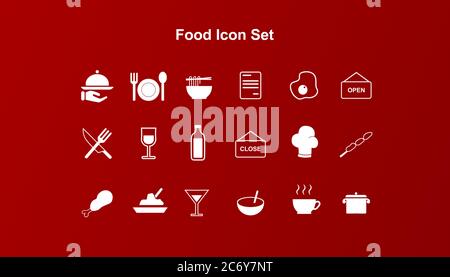 food icon set collection vector Stock Vector