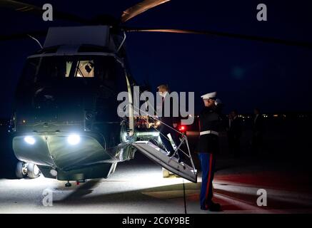 Washington, United States Of America. 10th July, 2020. President Donald J. Trump boards Marine One at Joint Base Andrews, Md. Friday, July 10, 2020, en route to the White House People: President Donald Trump Credit: Storms Media Group/Alamy Live News Stock Photo