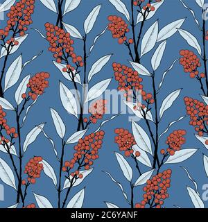 Vector simple Crane bird illustration seamless pattern Stock Vector