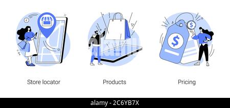 E-commerce website abstract concept vector illustrations. Stock Vector