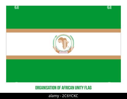 Organisation of African Unity Flag Waving Vector Illustration on White ...