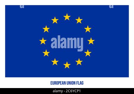 European Union (EU) Flag Vector Illustration on White Background Stock Vector