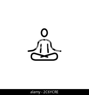 Meditation icon line symbol. Yoga, fitness exercise. Vector on isolated white background. EPS 10 Stock Vector