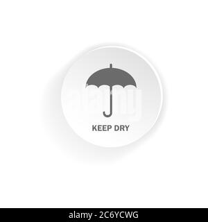 Keep dry delivery label icon. Umbrella. Package symbol. Vector on isolated white background. EPS 10 Stock Vector