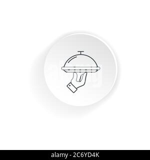 Food serving tray in hand waiter. Vector on isolated white background. EPS 10 Stock Vector