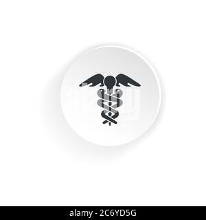 Caduceus icon. Medical sign. Vector on isolated white background. EPS 10 Stock Vector