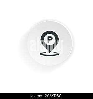 Parking station icon. Map pointer. Vector on a white background. EPS 10 Stock Vector