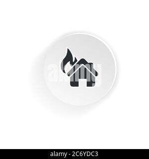 House on fire icon. Preventing Fire. Fire Alarm. Vector on a white background. EPS 10 Stock Vector