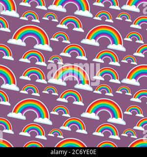 rainbow seamless pattern vector illustration background Stock Vector