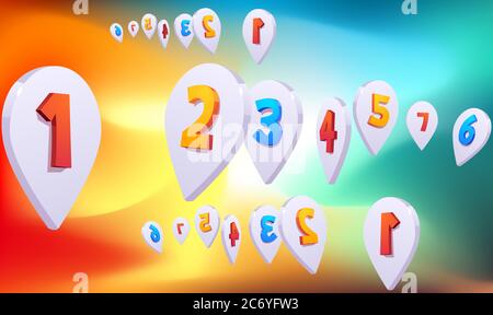 digital textile design of location marks on abstract background Stock Vector