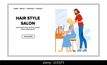 Hair Style Salon Client Hairdresser Service Vector Stock Vector