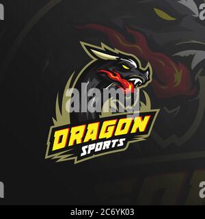 Dragon Vector Mascot Logo Design With Modern Illustration Concept Style For Badge Emblem And Tshirt Printing Angry Dragon Illustration For Team Stock Vector Image Art Alamy