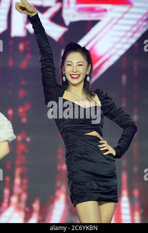 Chinese actress Zhang Yuqi or Kitty Zhang attends Mango TV Promotional Show in Shanghai, China, 19 June 2020. Stock Photo