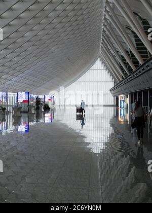 Inside Terminal 1 of Taoyuan International Airport (TPE) near Taipei, Taiwan on May 22, 2014. Stock Photo