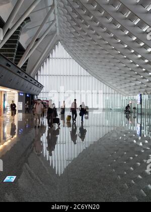 Inside Terminal 1 of Taoyuan International Airport (TPE) near Taipei, Taiwan on May 22, 2014. Stock Photo