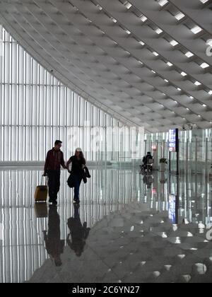 Inside Terminal 1 of Taoyuan International Airport (TPE) near Taipei, Taiwan on May 22, 2014. Stock Photo