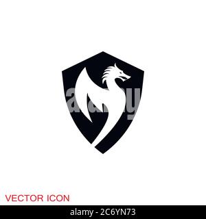 Dragon icon, Dragon logo vector design template, dragon icon. Stock Vector