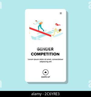 Gender Competition Man And Woman Running Vector Stock Vector