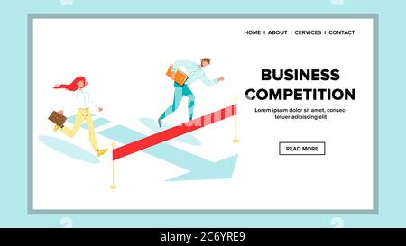 Business Competition Running Colleagues Vector Illustration Illustration Stock Vector