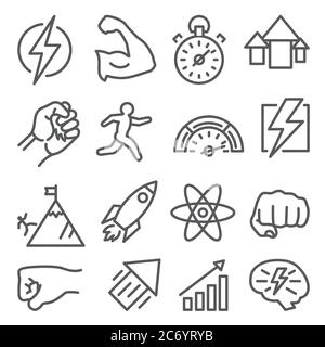 Power line icons on white background Stock Vector