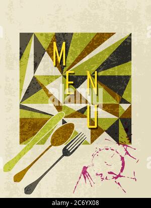 retro abstract menu template,free copy space, vector, fictional artwork Stock Vector