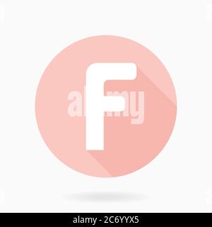 Fine Vector Flat Icon With Letter F Stock Vector