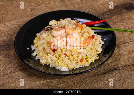 Thai style fried rice with prawn and egg Stock Photo