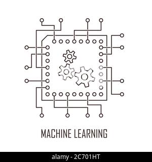 Machine learning modern technology symbol vector illustration Stock Vector