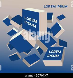 Abstract geometrical vector background template. Ads cover page design. Creative banner blue layout. Stock Vector