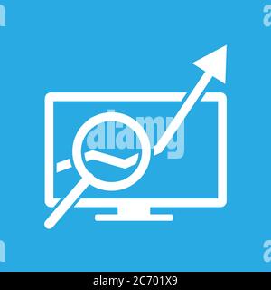Web site traffic improvement vector illustration. Computer monitor graph analysis. Ads targeting sign. Stock Vector