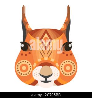 Squirrel Head Logo. Vector decorative Emblem isolated Stock Vector