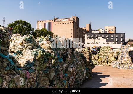 Plastic sorted and other waste sorted ready for waste treatment. Stock Photo