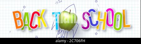 Back to school typography design. Stock Vector