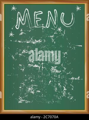 Black board restaurant ot kitchen menu design template, free copy space Stock Vector