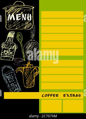 restaurant menu design template mockup for print out, free copy space, vector Stock Vector