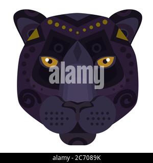 Black Panther puma Head Logo. Vector decorative Emblem Stock Vector