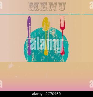 restaurant menu design, free copy space,vector illustration Stock Vector