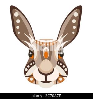 Hare Head Logo. Rabbit Vector decorative Emblem Stock Vector