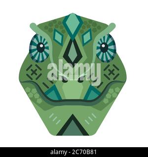 Lizard Head Logo. Iguana vector decorative Emblem Stock Vector