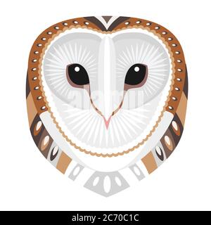 Owl Head Logo. Vector decorative Emblem isolated Stock Vector