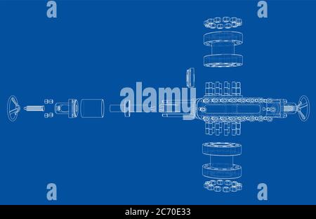 Blowout preventer. 3D illustration Stock Photo