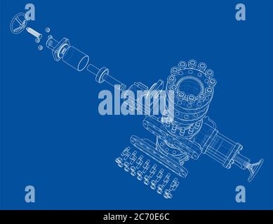 Blowout preventer. 3D illustration Stock Photo