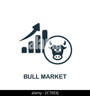 Bull Market icon. Simple element from business management collection. Creative Bull Market icon for web design, templates, infographics and more Stock Vector