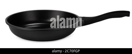 New black frying pan isolated on white background Stock Photo