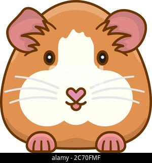 Cute Guinea Pig cartoon isolated vector illustration for Guinea Pig Appreciation Day on July 16. Stock Vector