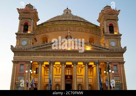 Church of the Assumption of Our Lady, commonly known as the Rotunda of Mosta, Malta Stock Photo