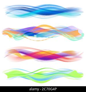 Abstract Colored Wave set. Vector Illustration isolated Stock Vector