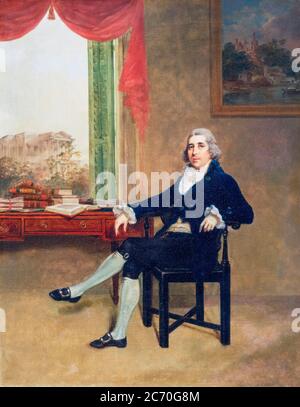 Thomas Graham, 1st Baron Lynedoch (1748-1843), Scottish aristocrat, politician and British Army officer, portrait painting by Thomas Hickey, circa 1790 Stock Photo